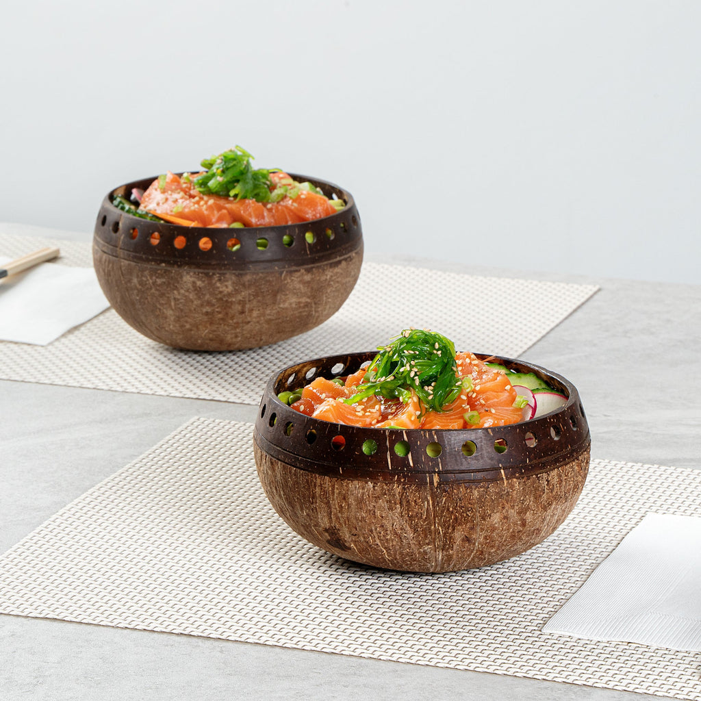 Coco Casa 21 oz Handmade Punchout Coconut Bowl - 1 count box