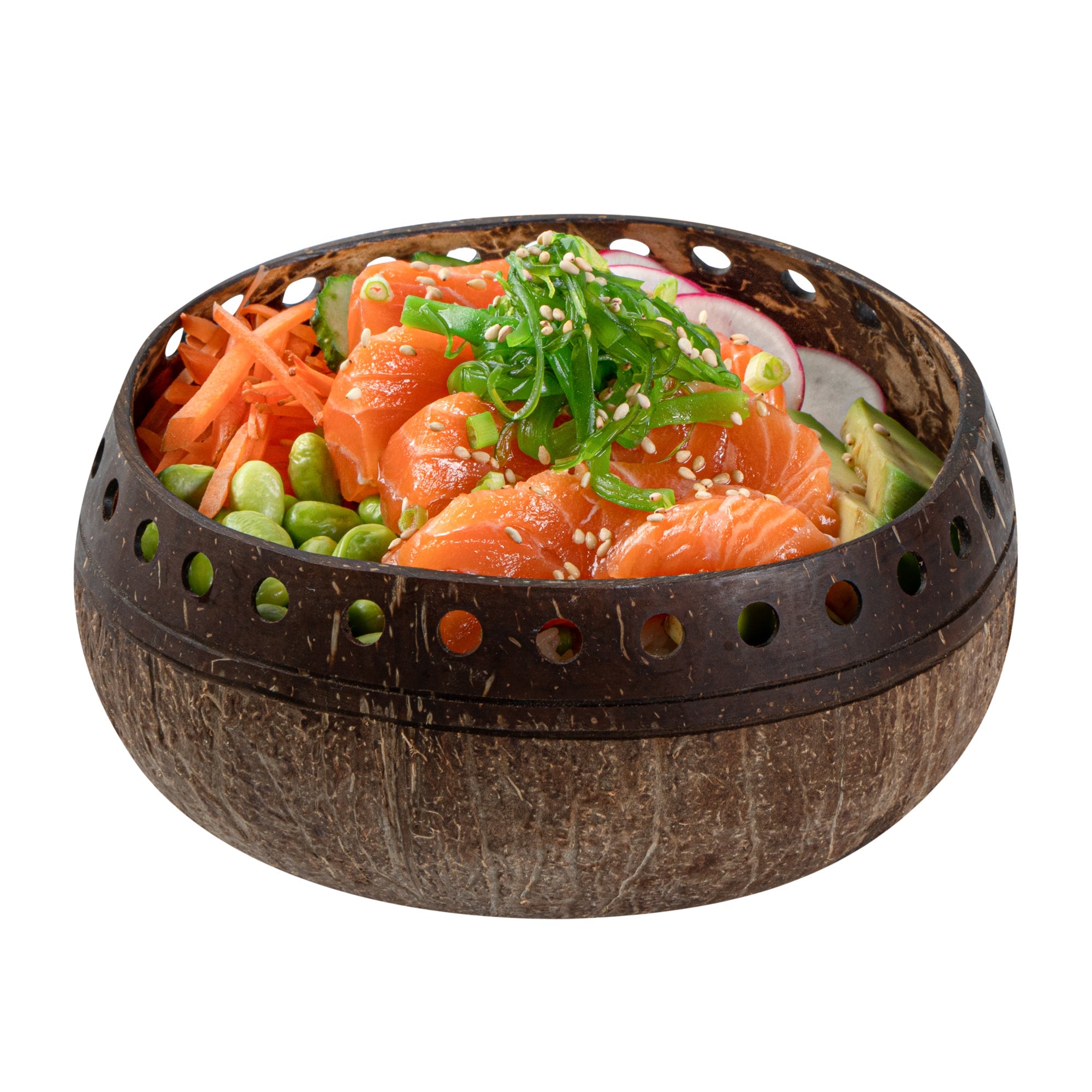 Coco Casa 21 oz Handmade Punchout Coconut Bowl - 10 count box