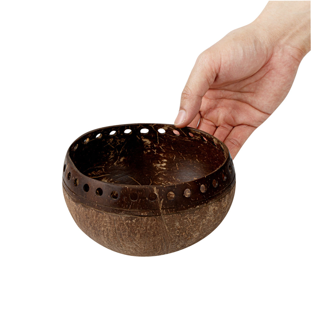 Coco Casa 21 oz Handmade Punchout Coconut Bowl - 10 count box