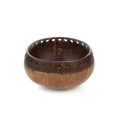 Coco Casa 21 oz Handmade Punchout Coconut Bowl - 10 count box