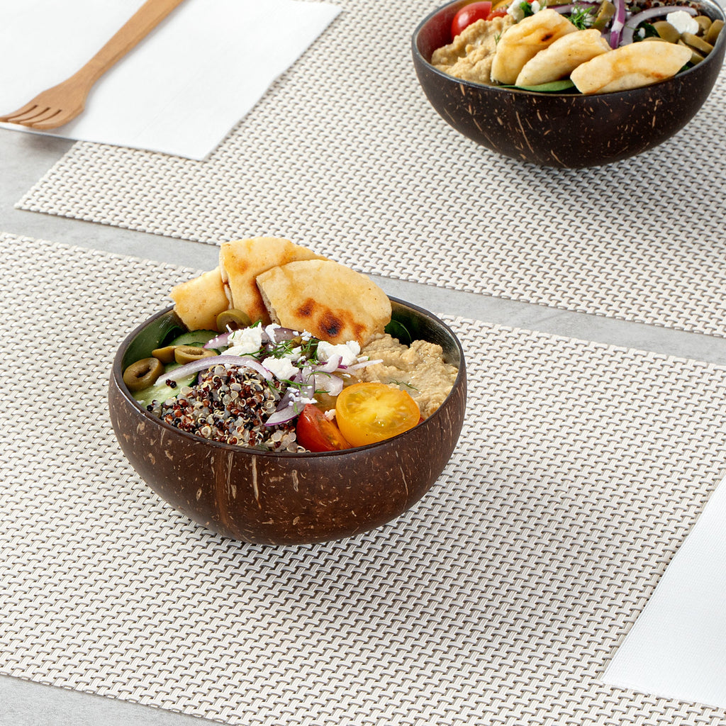Coco Casa 16 oz Metallic Silver Handmade Coconut Bowl - 1 count box