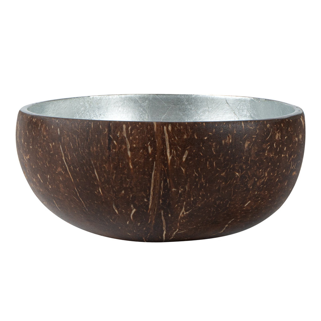 Coco Casa 16 oz Metallic Silver Handmade Coconut Bowl - 1 count box