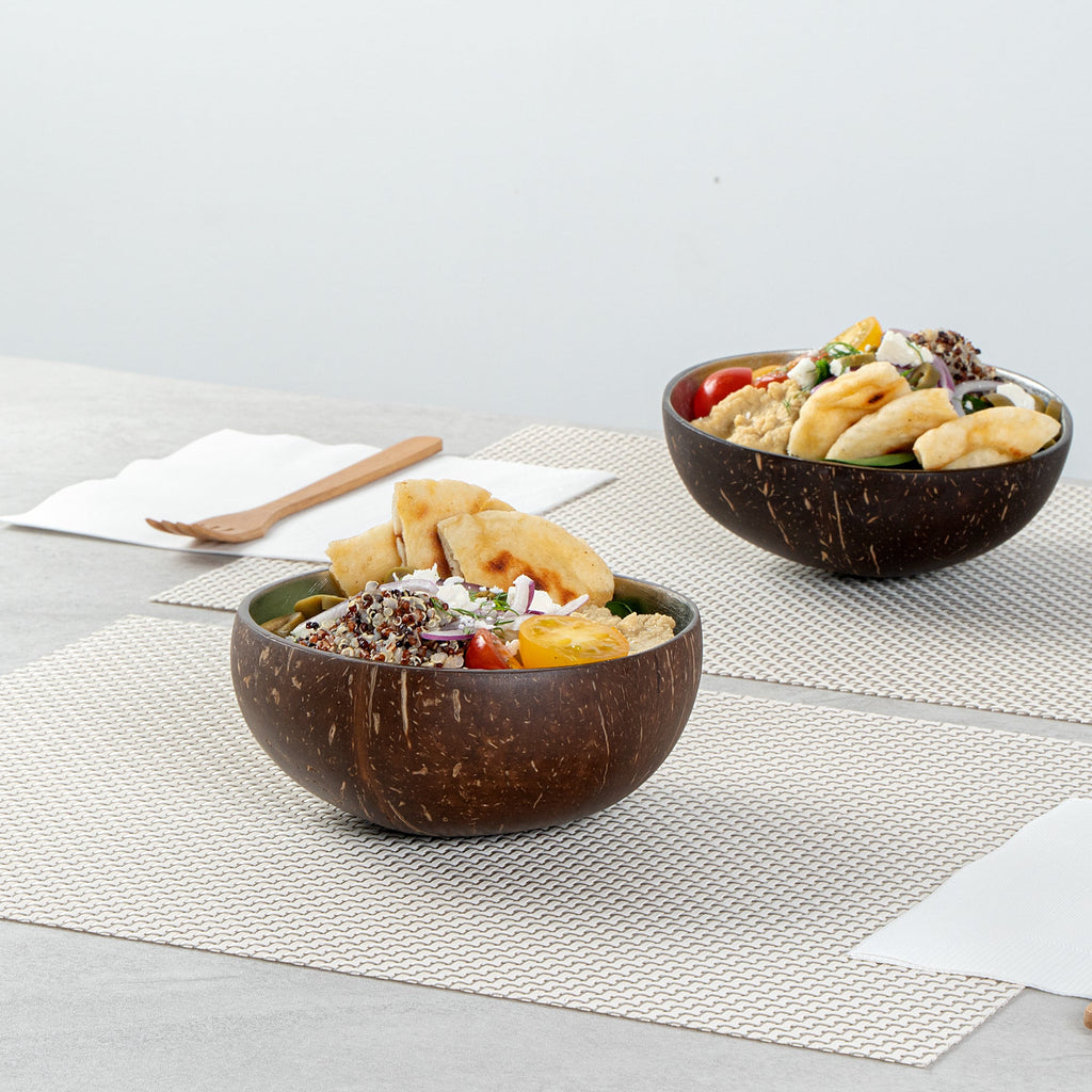 Coco Casa 16 oz Metallic Silver Handmade Coconut Bowl - 1 count box