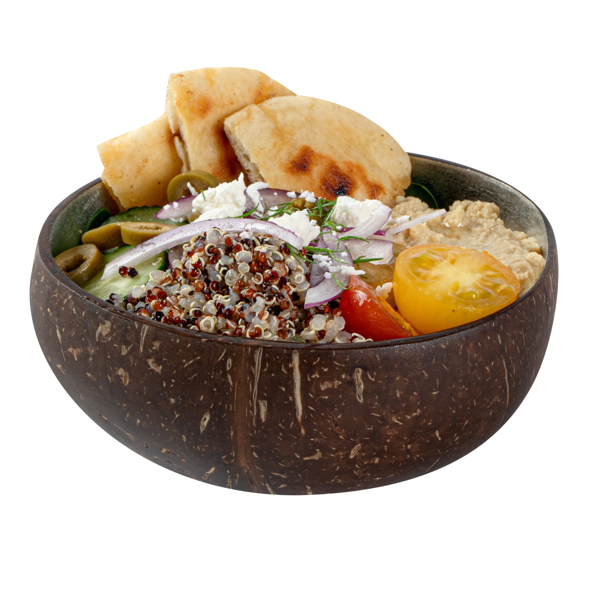 Coco Casa 16 oz Metallic Silver Handmade Coconut Bowl - 10 count box