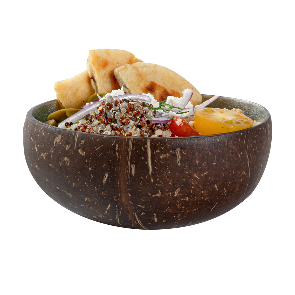 Coco Casa 16 oz Metallic Silver Handmade Coconut Bowl - 10 count box