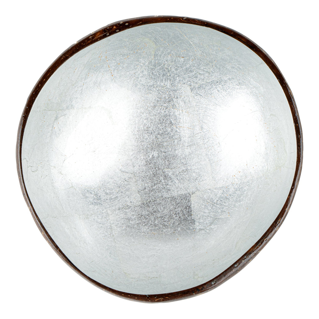 Coco Casa 16 oz Metallic Silver Handmade Coconut Bowl - 10 count box
