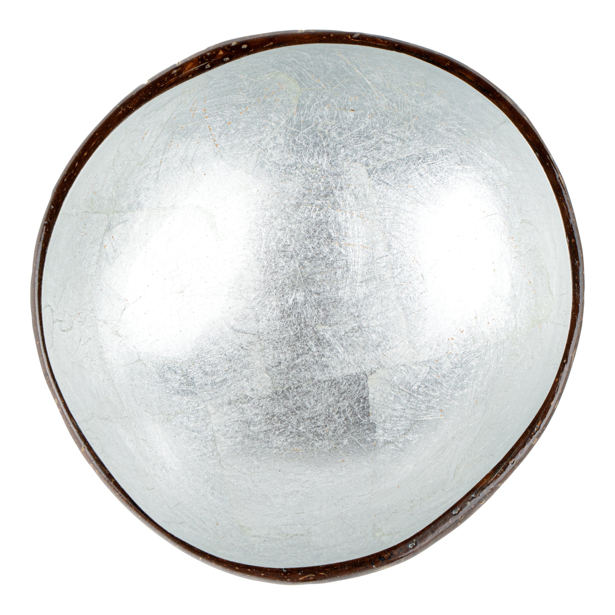 Coco Casa 16 oz Metallic Silver Handmade Coconut Bowl - 10 count box