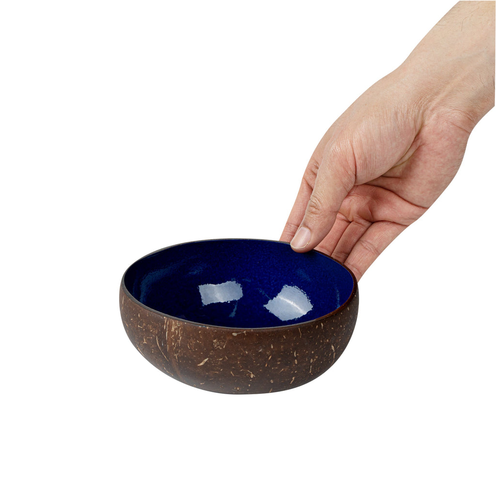 Coco Casa 16 oz Metallic Blue Handmade Coconut Bowl - 1 count box