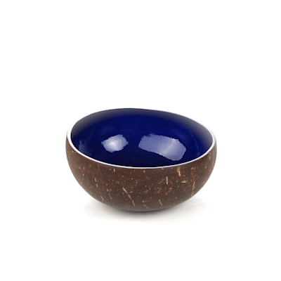 Coco Casa 16 oz Metallic Blue Handmade Coconut Bowl - 1 count box