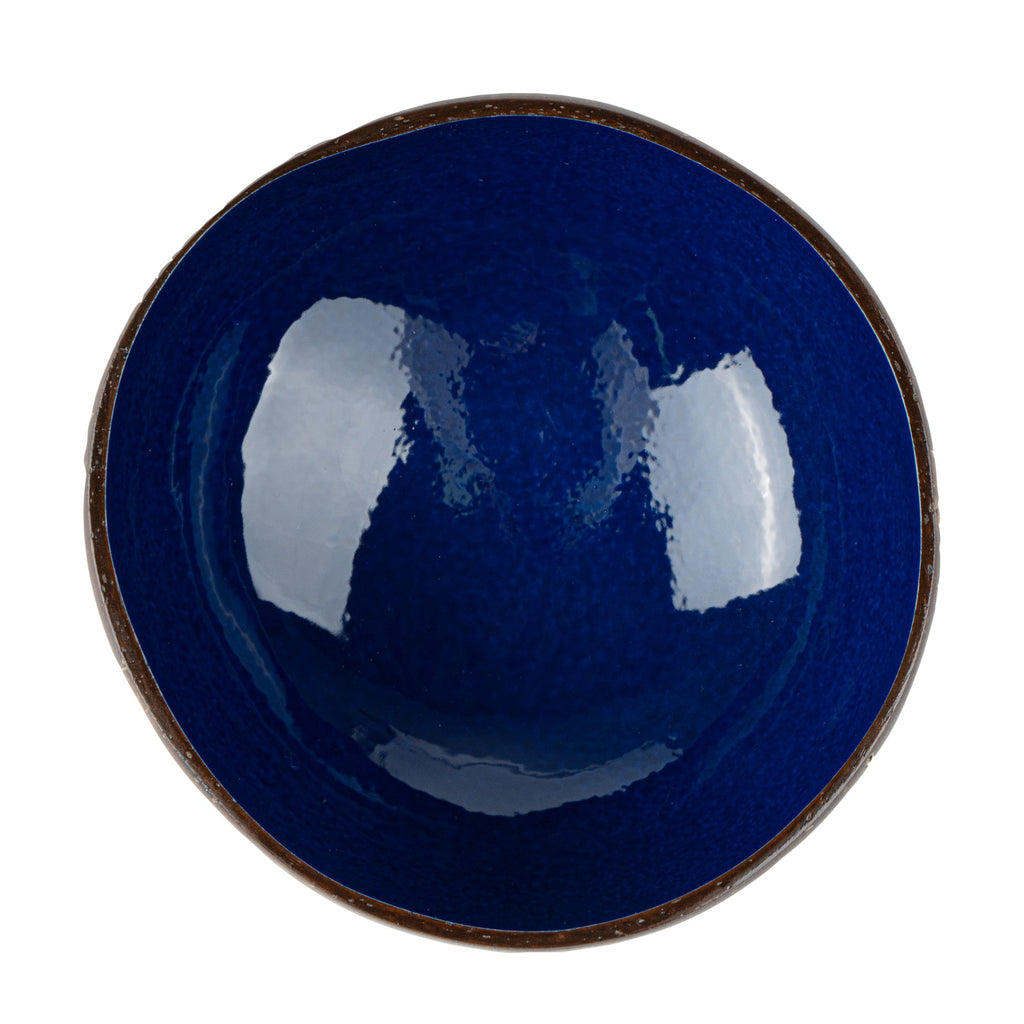 Coco Casa 16 oz Metallic Blue Handmade Coconut Bowl - 1 count box