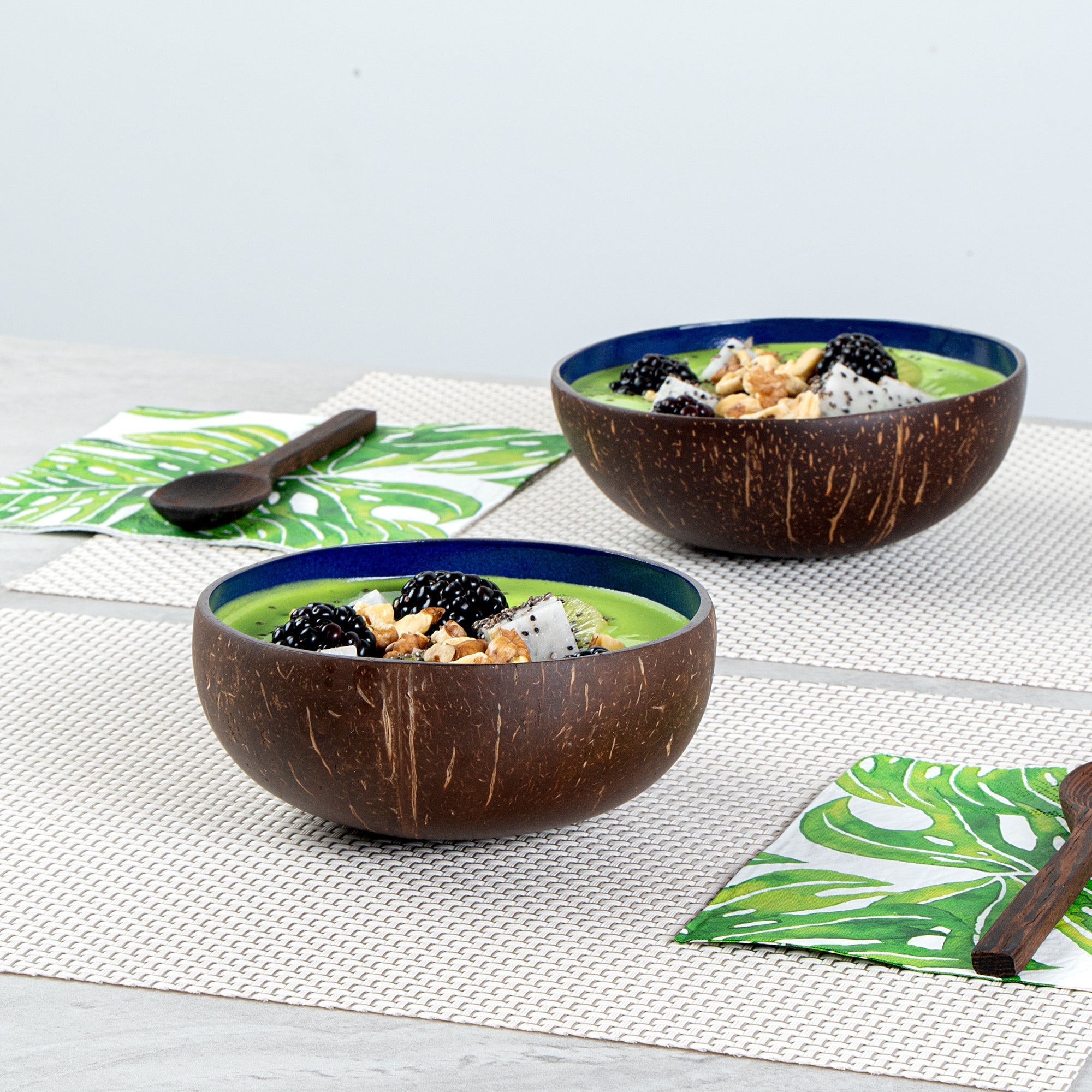 Coco Casa 16 oz Metallic Blue Handmade Coconut Bowl - 1 count box