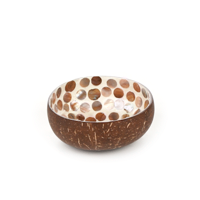 Coco Casa 16 oz White Handmade Circle Coconut Bowl - 1 count box