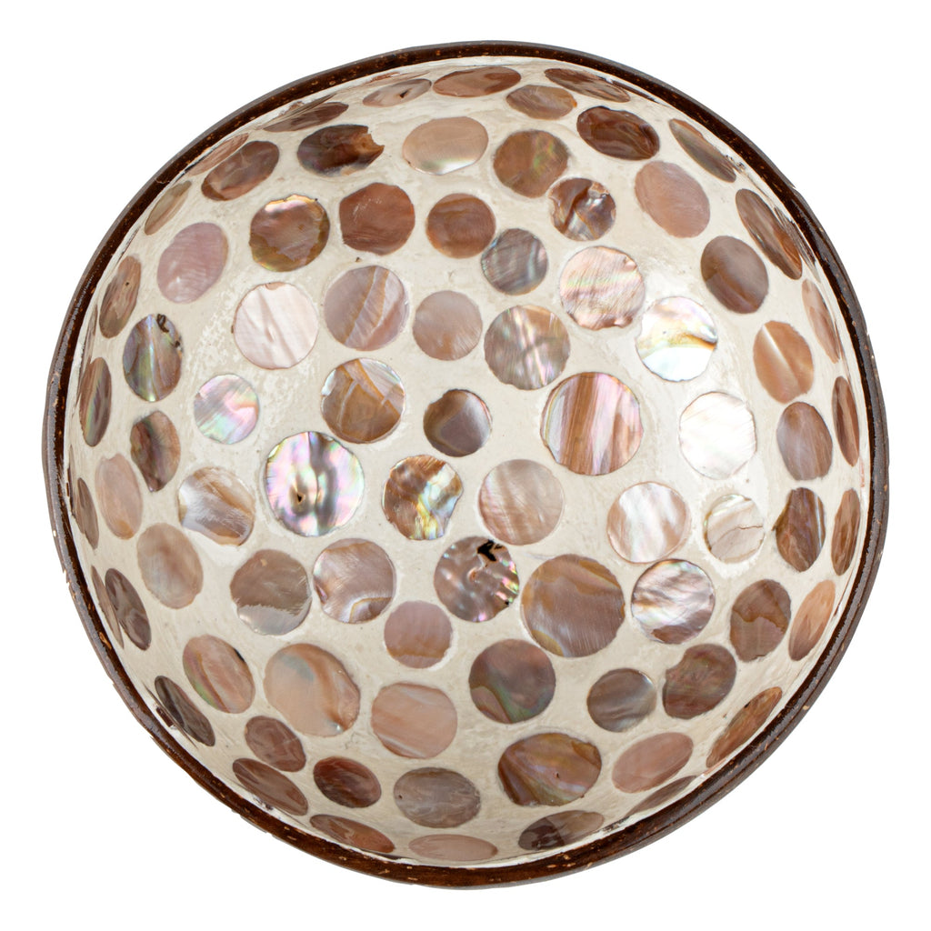 Coco Casa 16 oz White Handmade Circle Coconut Bowl - 1 count box