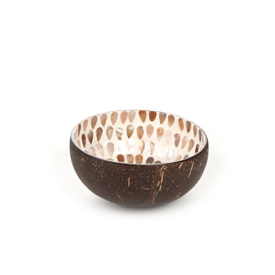 Coco Casa 16 oz White Handmade Teardrop Coconut Bowl - 1 count box