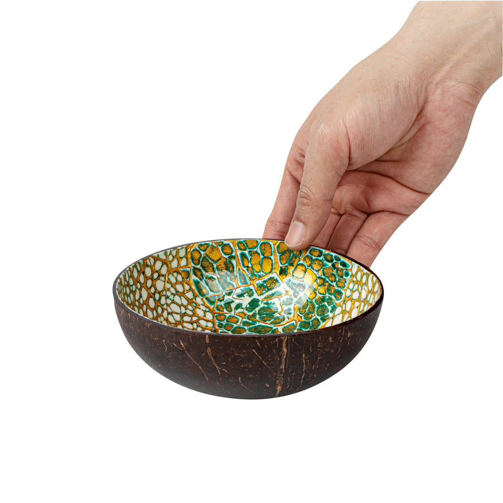 Coco Casa 16 oz Green Coconut Handmade Eggshell Coconut Bowl - 10 count box