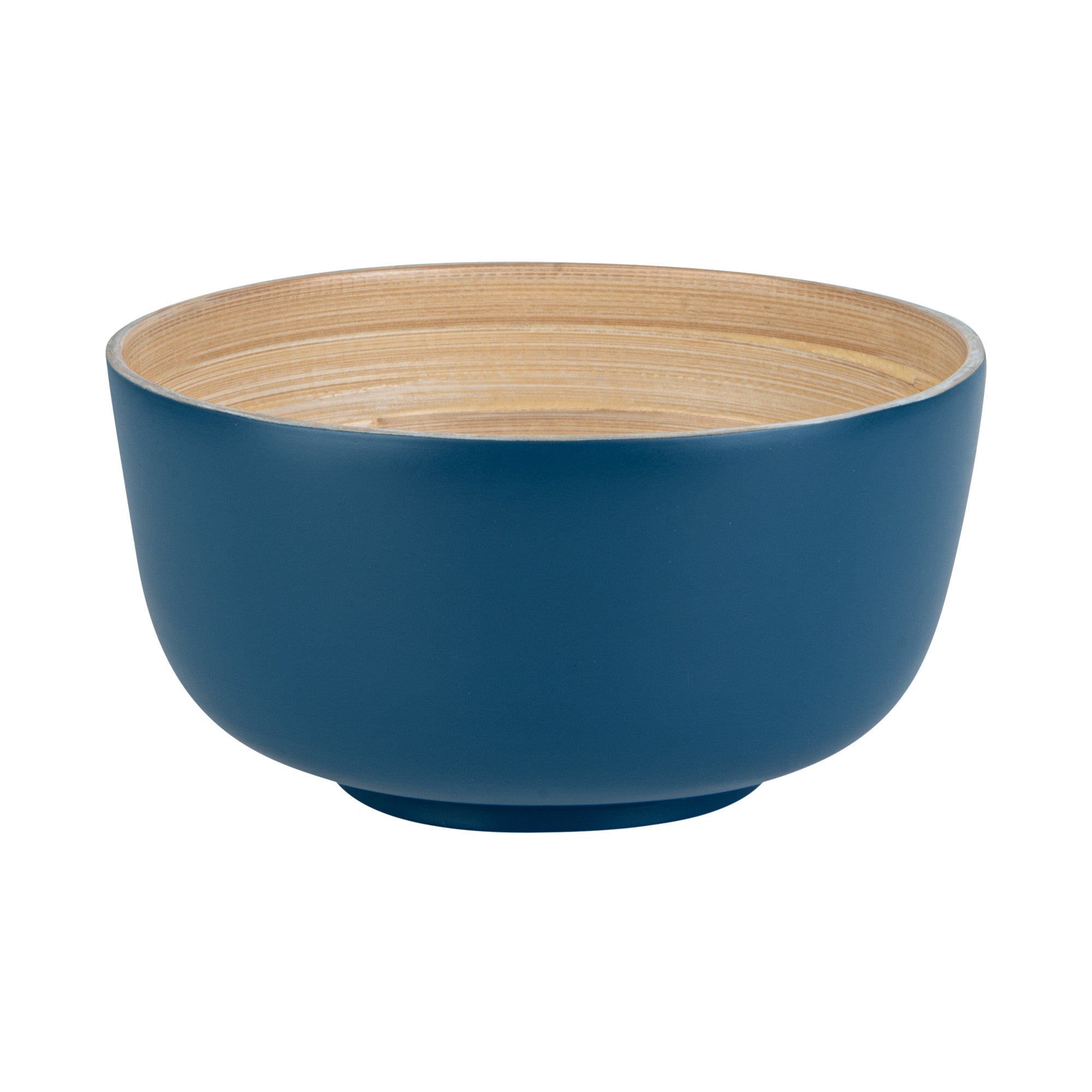 Bambuddha 15 oz Round Blue Spun Bamboo Small Salad Bowl - 7 3/4" x 7 3/4" x 4" - 1 count box