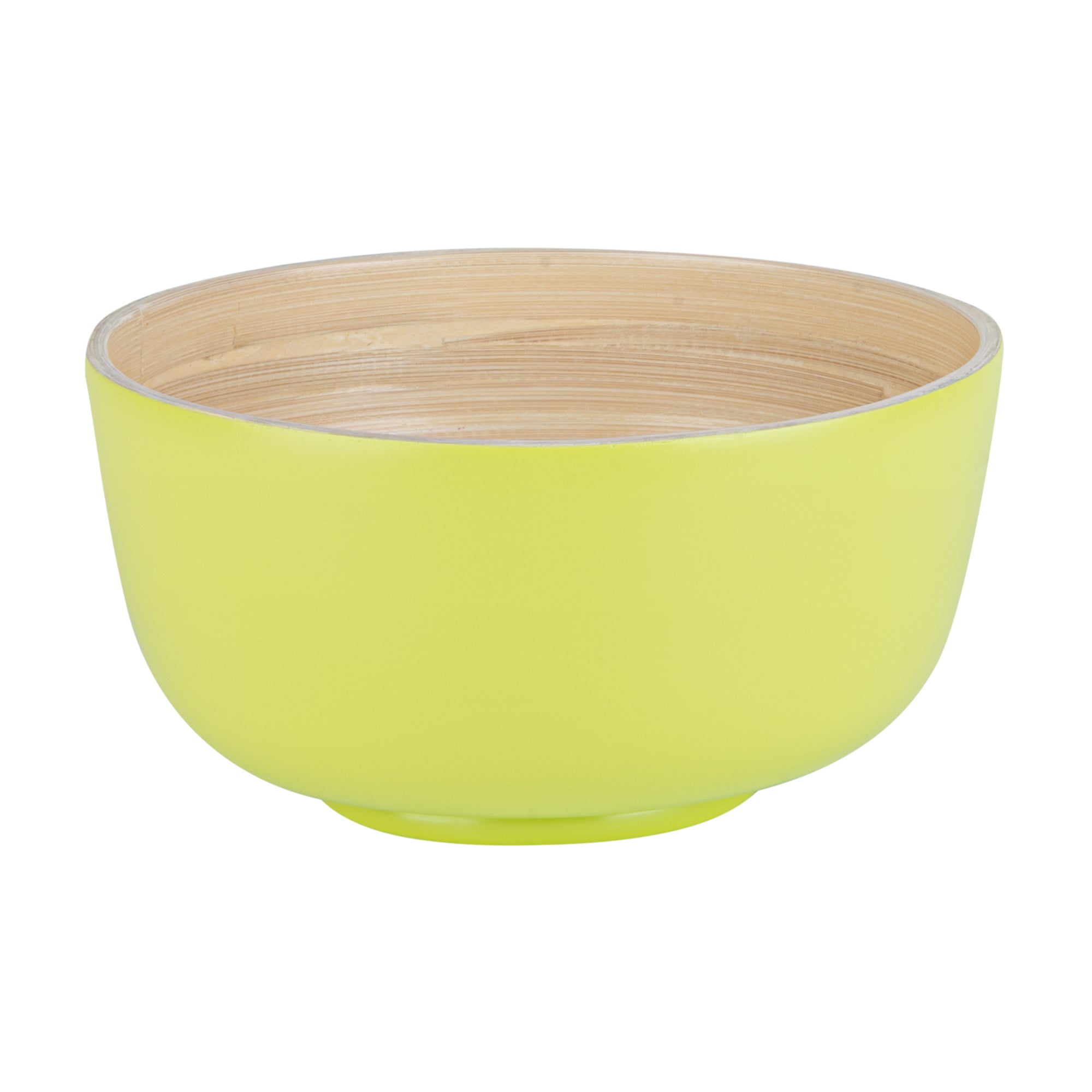 Bambuddha 15 oz Round Green Spun Bamboo Small Salad Bowl - 7 3/4" x 7 3/4" x 4" - 1 count box