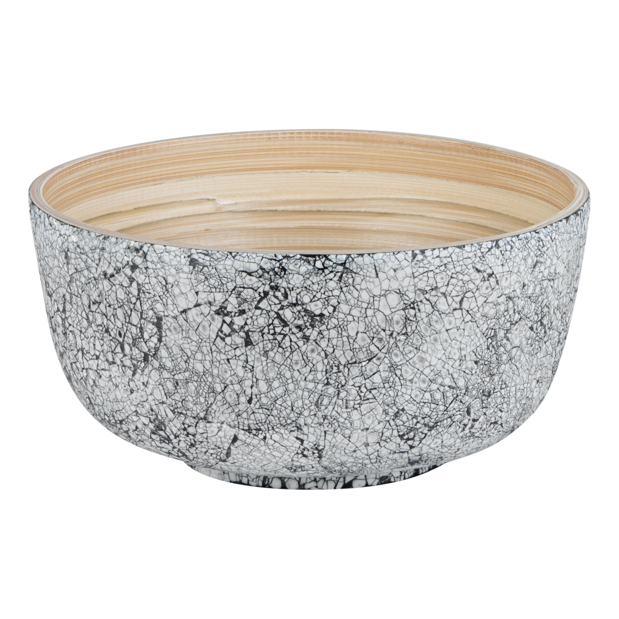 Bambuddha 15 oz Round Gray Spun Bamboo Small Eggshell Salad Bowl - 7 3/4" x 7 3/4" x 4" - 1 count box