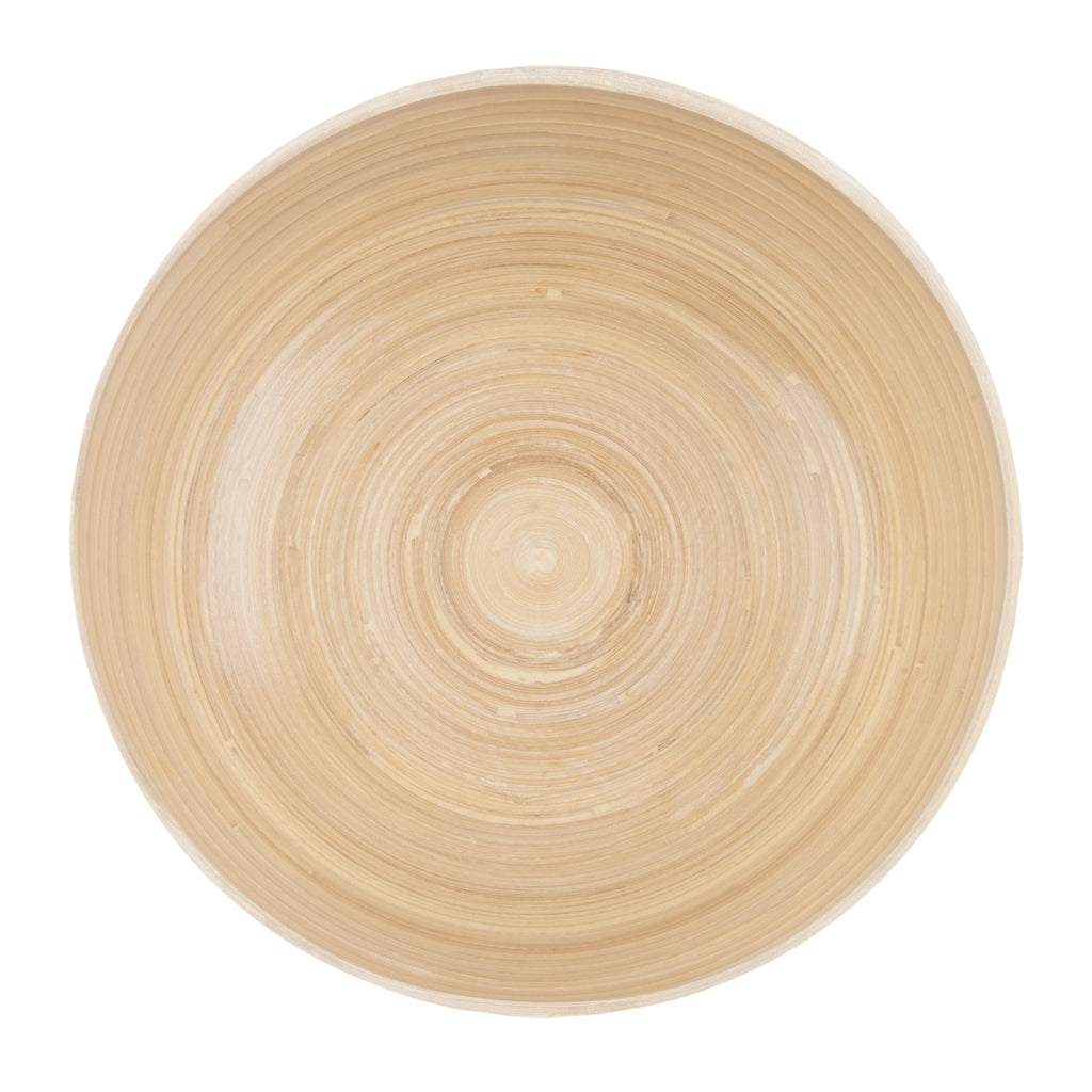 Bambuddha 25 oz Round Green Spun Bamboo Medium Salad Bowl - 9 1/2" x 9 1/2" x 4 3/4" - 1 count box