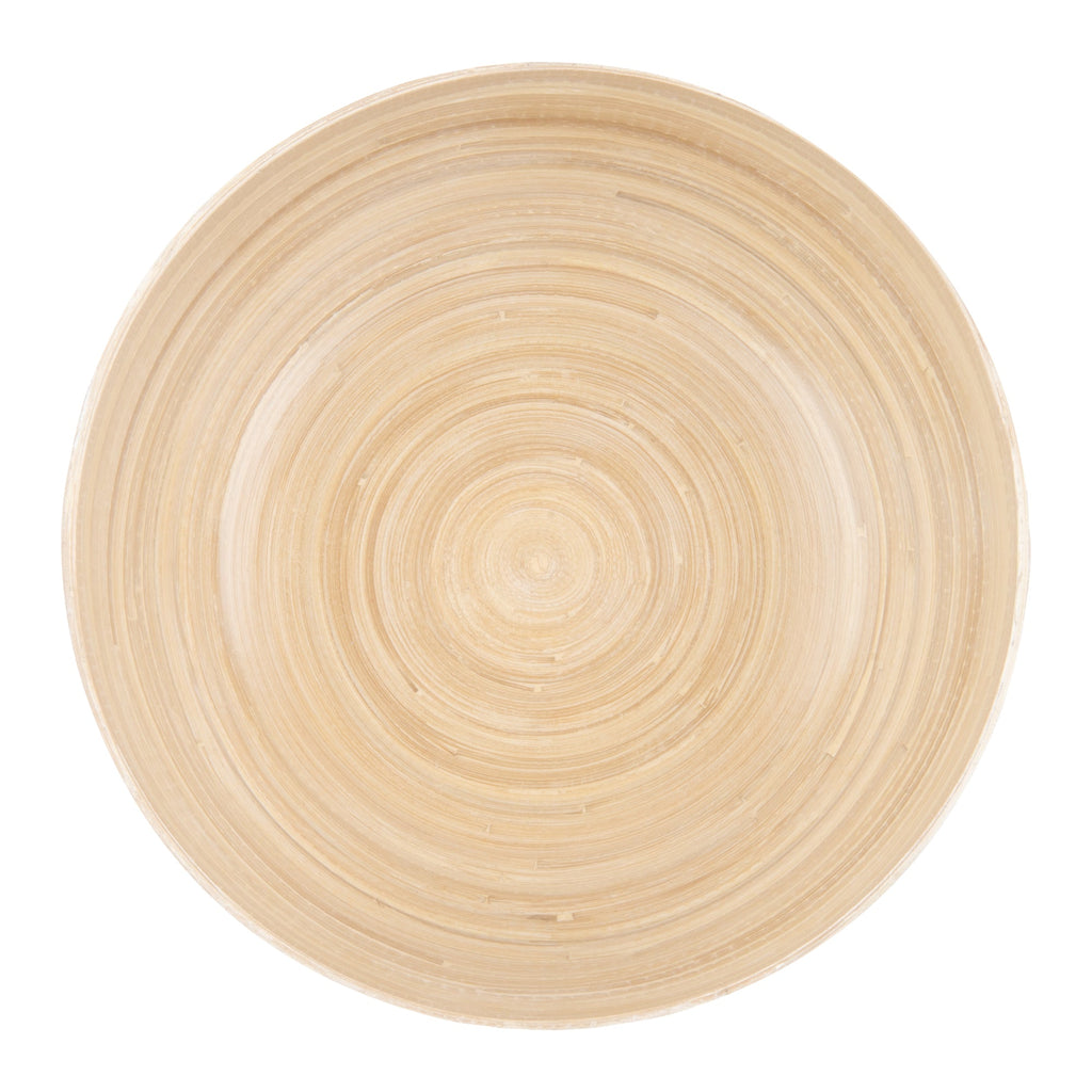 Bambuddha 30 oz Round Natural Spun Bamboo Large Salad Bowl - 11" x 11" x 5 1/2" - 1 count box