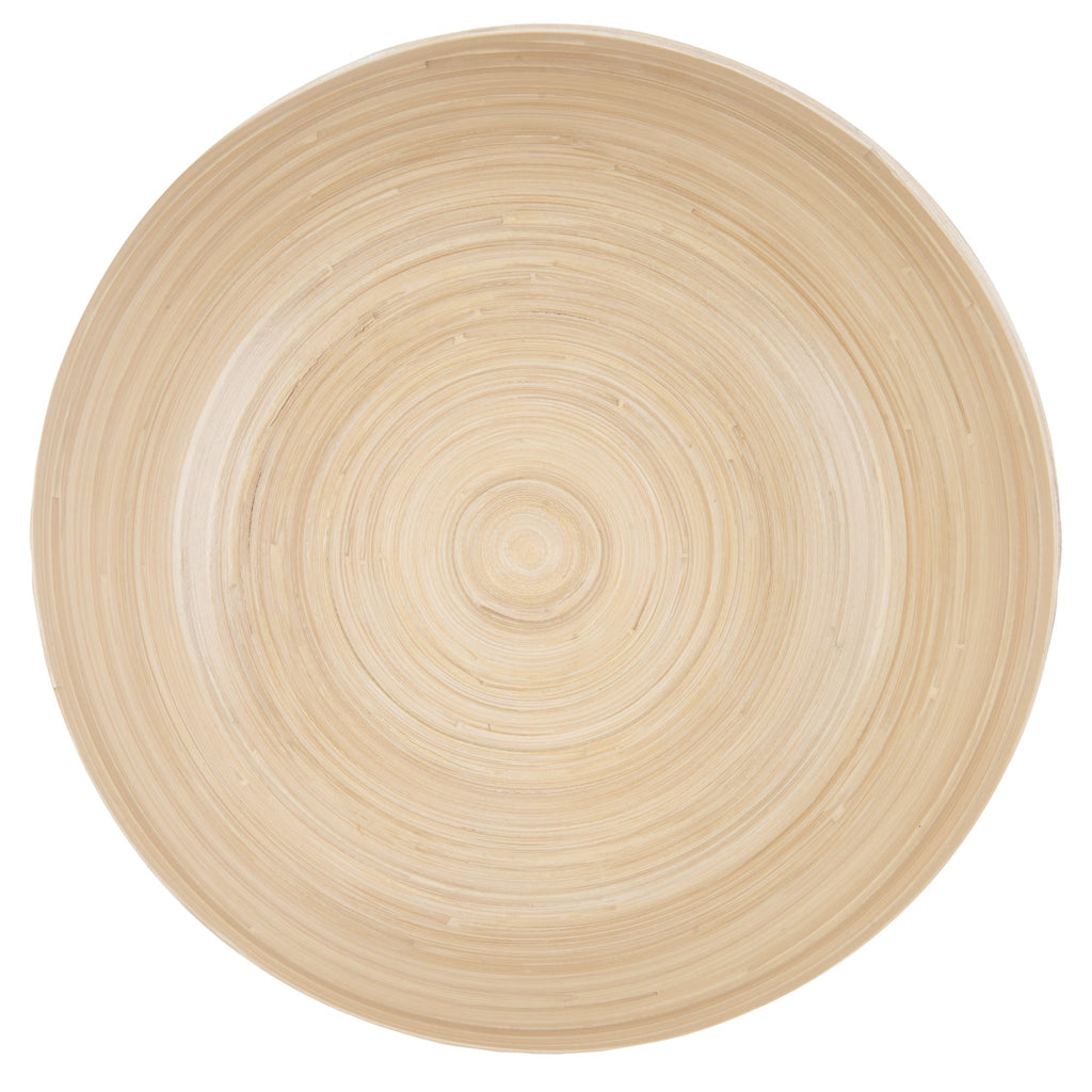 Bambuddha 51 oz Round Beige Spun Bamboo Extra Large Eggshell Salad Bowl - 13 1/2" x 13 1/2" x 6 1/4" - 1 count box