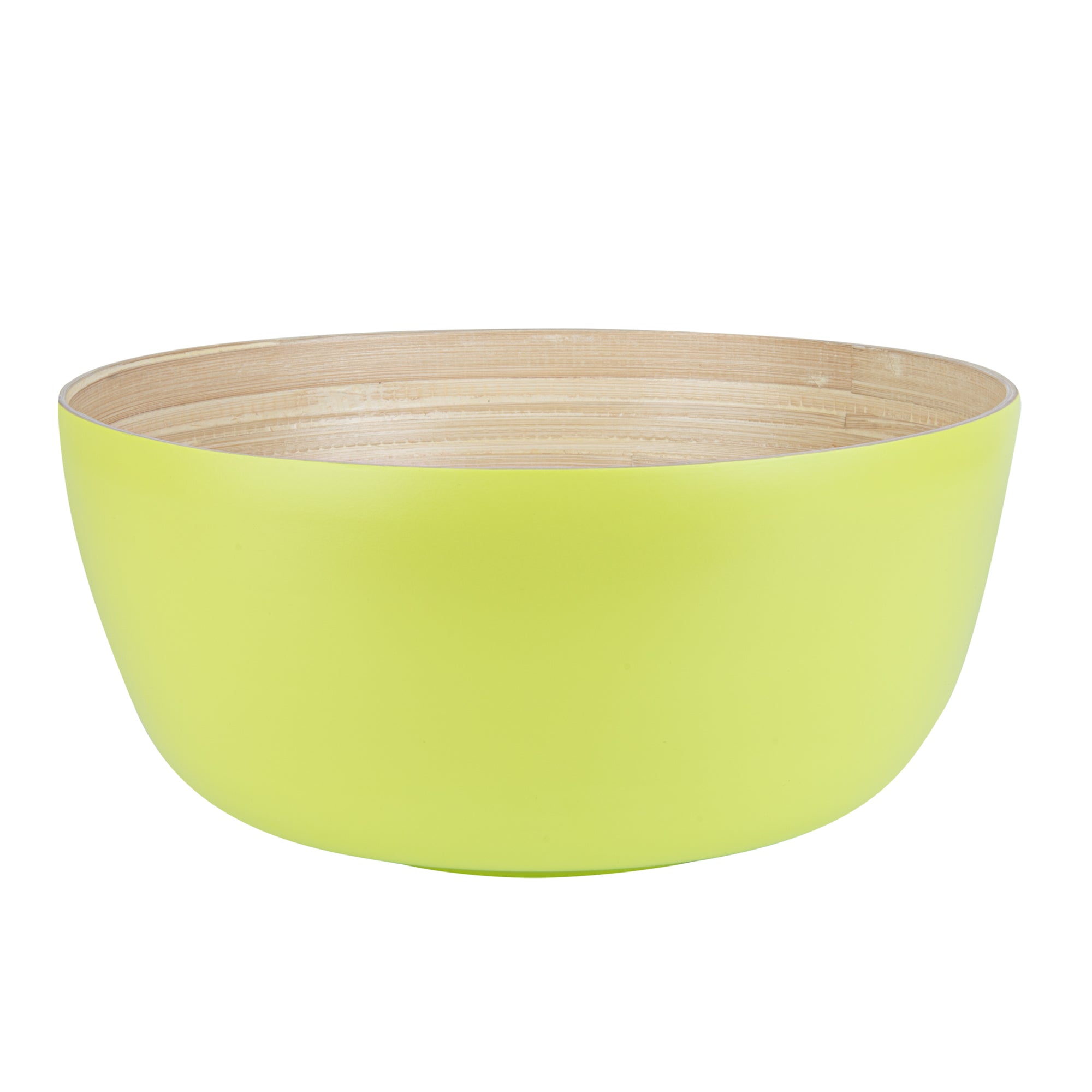 Bambuddha 51 oz Round Green Spun Bamboo Extra Large Salad Bowl - 13 1/2" x 13 1/2" x 6 1/4" - 1 count box