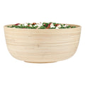 Bambuddha 51 oz Round Natural Spun Bamboo Extra Large Salad Bowl - 13 1/2" x 13 1/2" x 6 1/4" - 1 count box