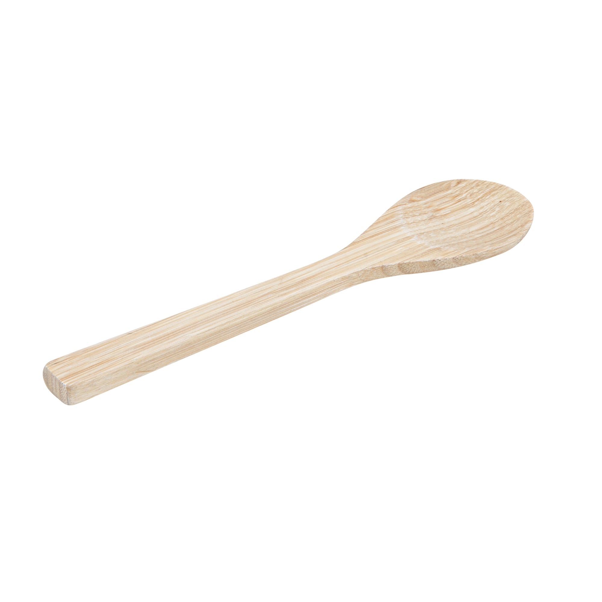 Bambuddha 25 oz Round Natural Spun Bamboo Serving Bowl - with Serving Spoon - 7 3/4" x 7 3/4" x 4" - 10 count box
