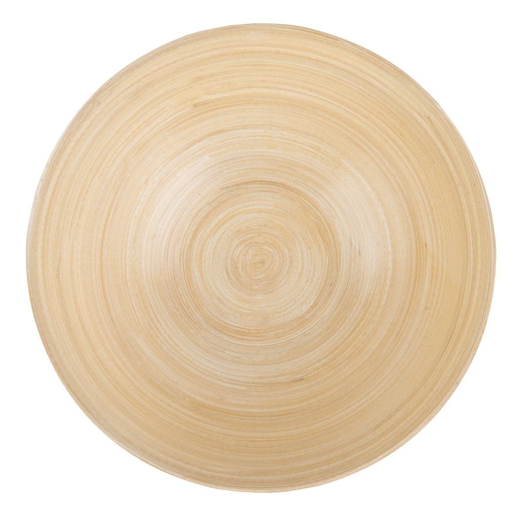 Bambuddha 29 oz Round Black Spun Bamboo Serving Bowl - 8 1/4" x 8 1/4" x 3 1/4" - 1 count box