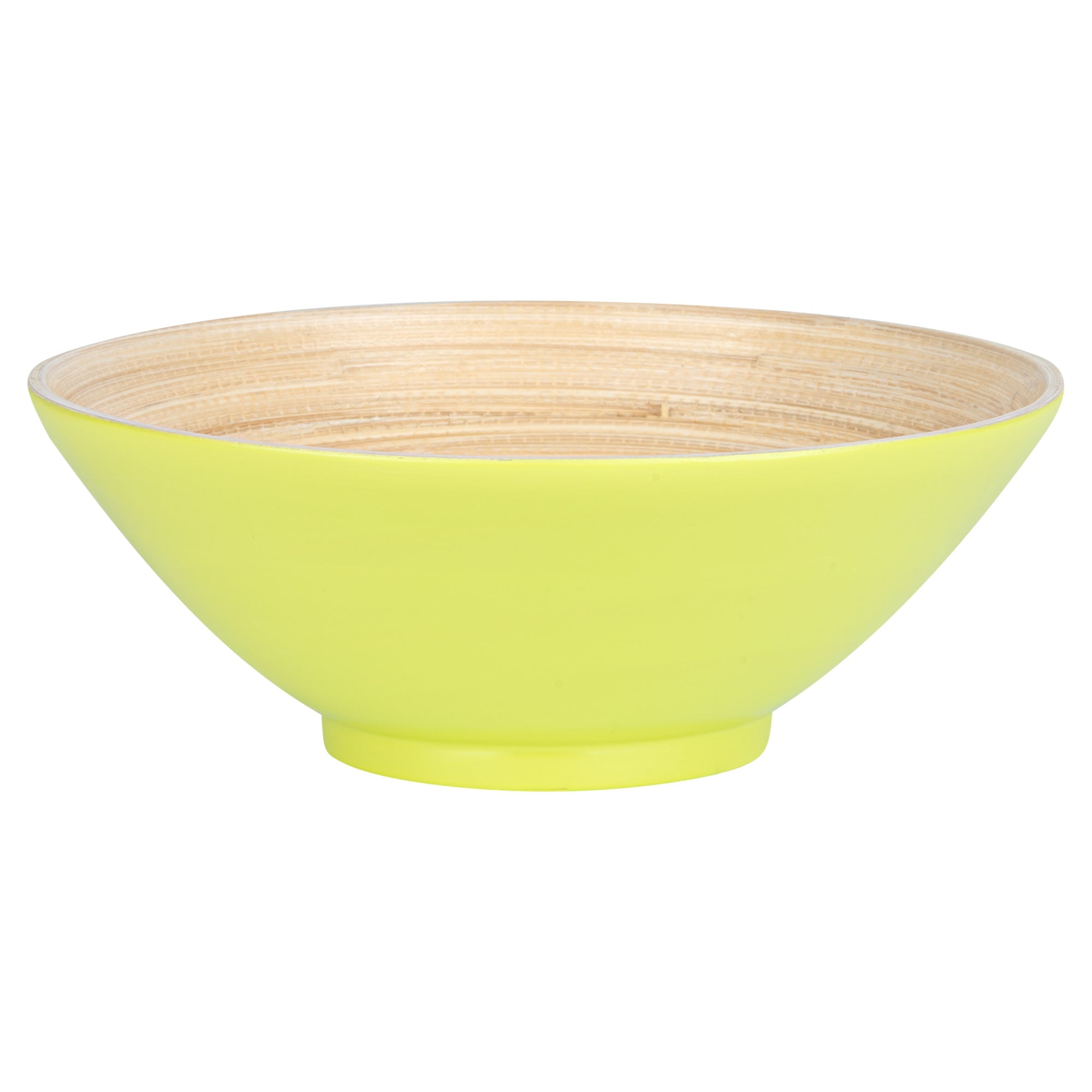Bambuddha 29 oz Round Green Spun Bamboo Serving Bowl - 8 1/4" x 8 1/4" x 3 1/4" - 1 count box