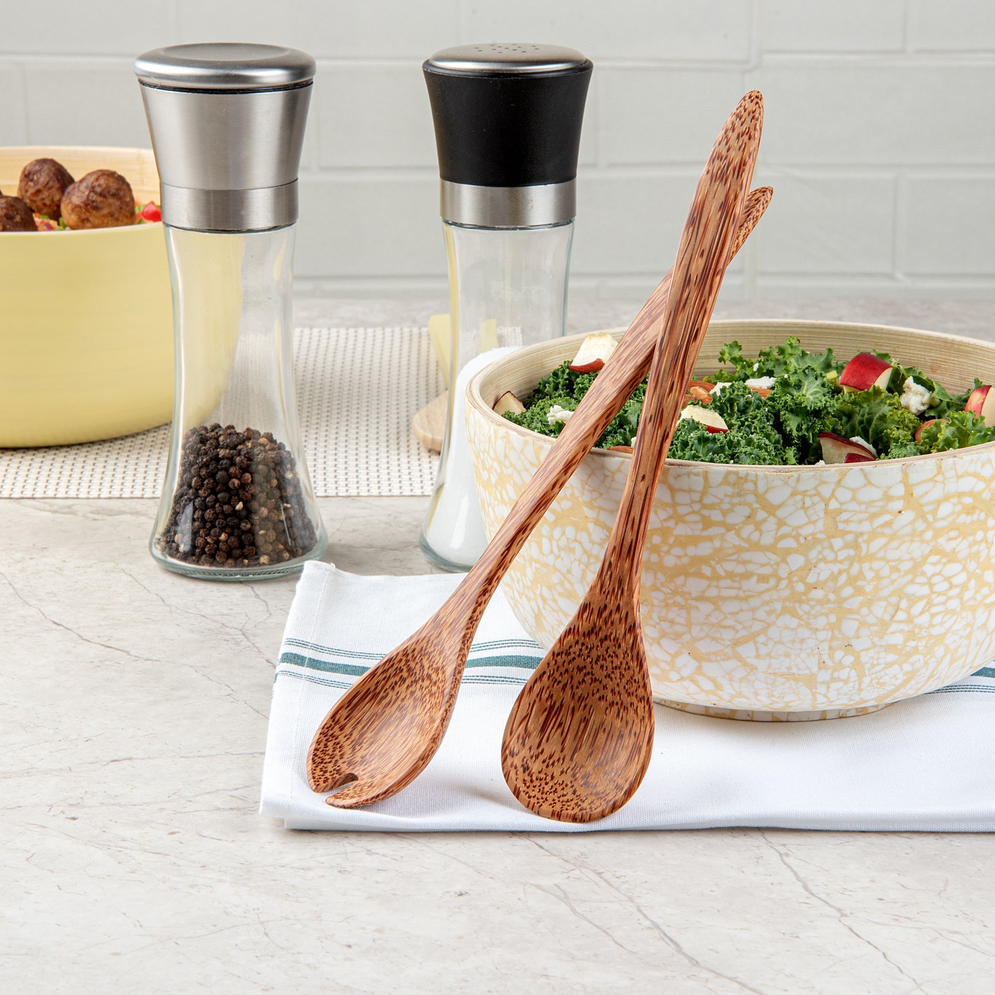 Coco Casa Natural Handmade Coconut Serving Utensil Set - 9 1/2" x 1 3/4" - 20 count box
