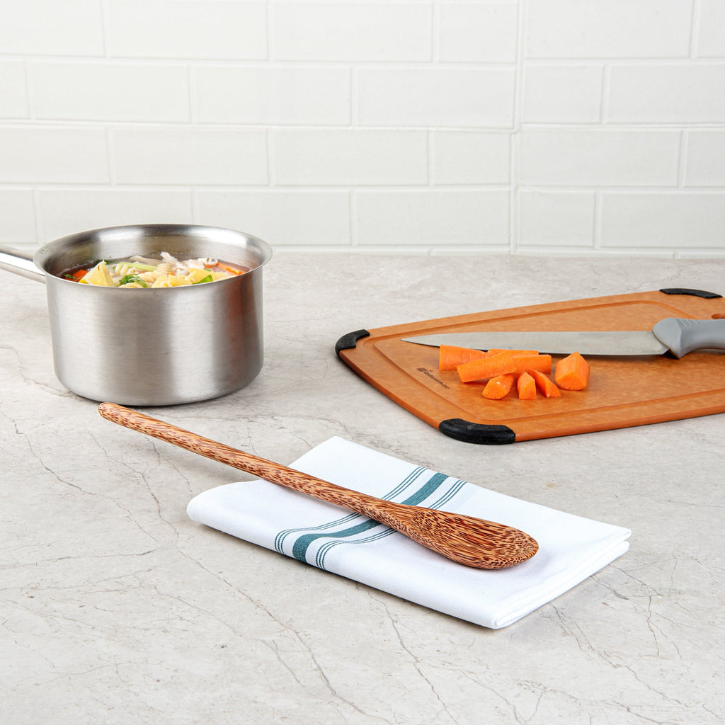 Coco Casa Natural Handmade Long Handled Coconut Spoon - 14 1/4" x 2" x 3 1/4" - 1 count box