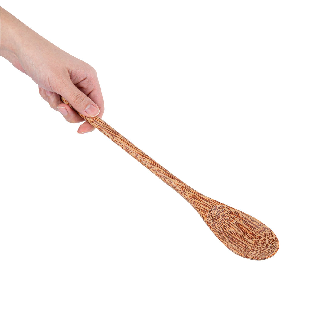 Coco Casa Natural Handmade Long Handled Coconut Spoon - 14 1/4" x 2" - 10 count box