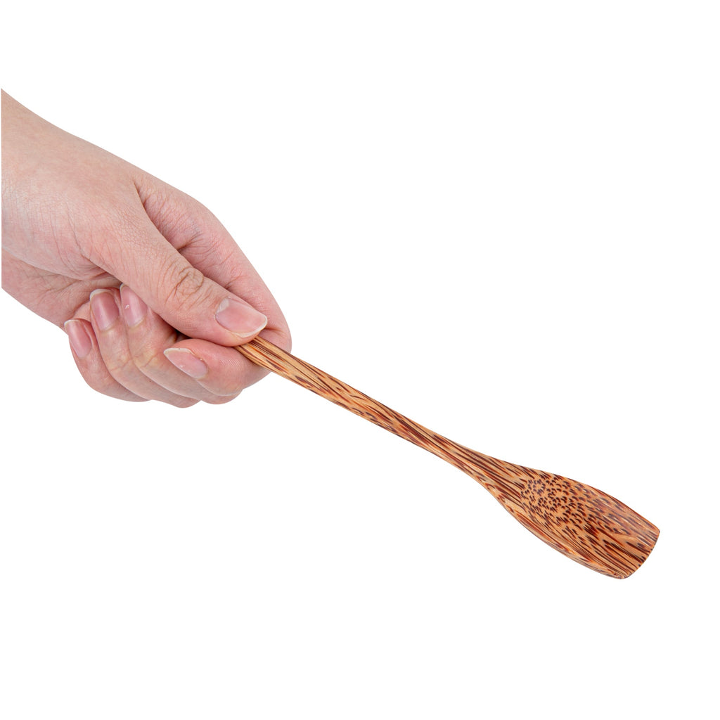 Coco Casa Natural Handmade Coconut Spoon - Blunt End - 7" x 1" - 4 count box