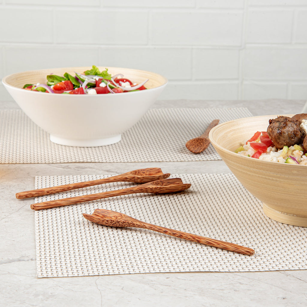 Coco Casa Natural Handmade Coconut Spoon - Blunt End - 7" x 1" - 40 count box