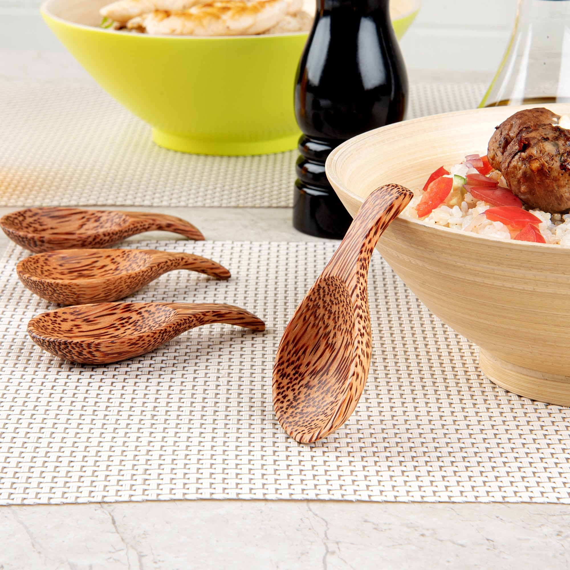 Coco Casa Natural Handmade Coconut Spoon / Scoop - 3 3/4" x 1 3/4" - 40 count box