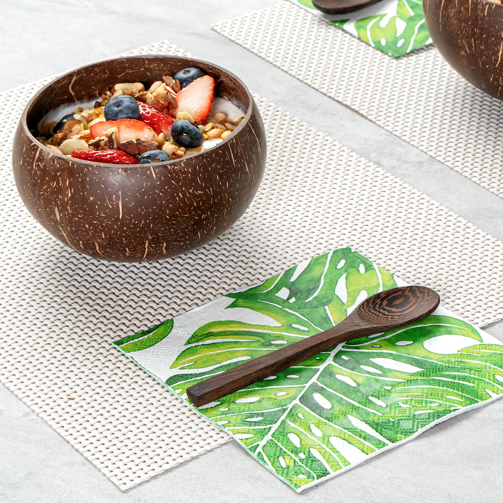 Coco Casa Ebony Wood Spoon - 6 1/4" x 1 1/2" - 10 count box