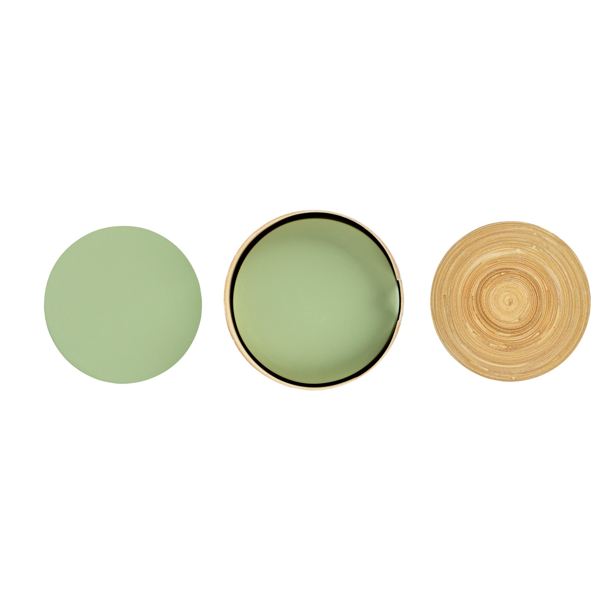 Bambuddha Green Bamboo 6-Piece Coaster Set - with Bamboo Holder - 4" x 4" x 1/4" - 1 count box