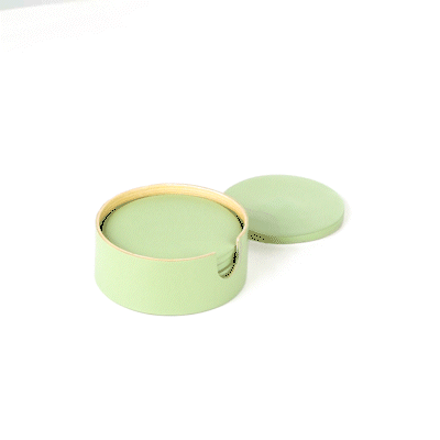 Bambuddha Green Bamboo 6-Piece Coaster Set - with Bamboo Holder - 4" x 4" x 1/4" - 30 count box