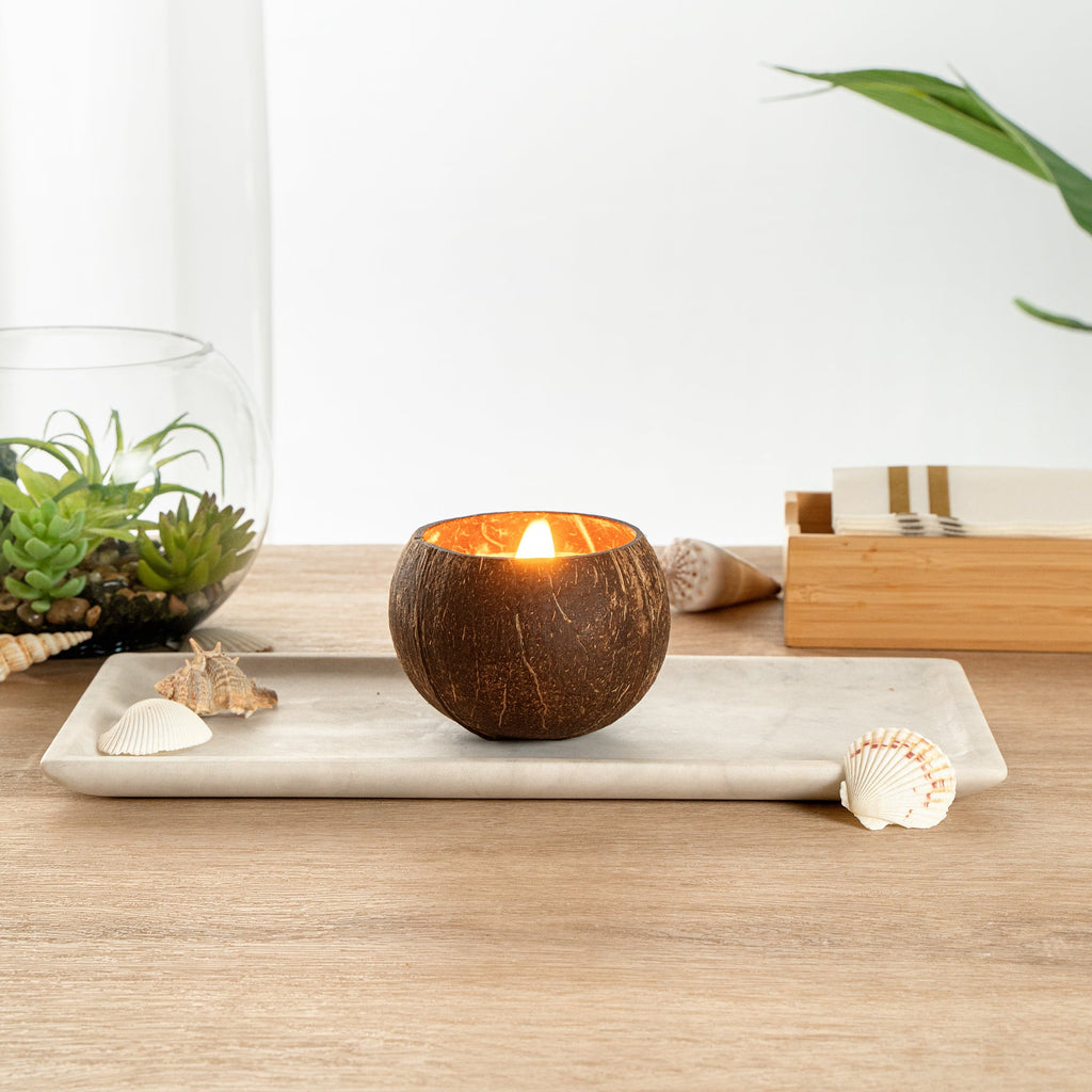 Coco Casa Handmade Coconut Shell Candle - Jasmine - 4" x 4" x 2 3/4" - 1 count box