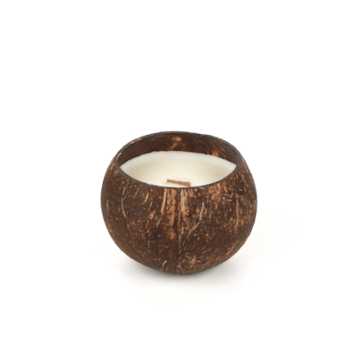 Coco Casa Handmade Coconut Shell Candle - Sandalwood and Shea - 4" x 4" x 2 3/4" - 1 count box