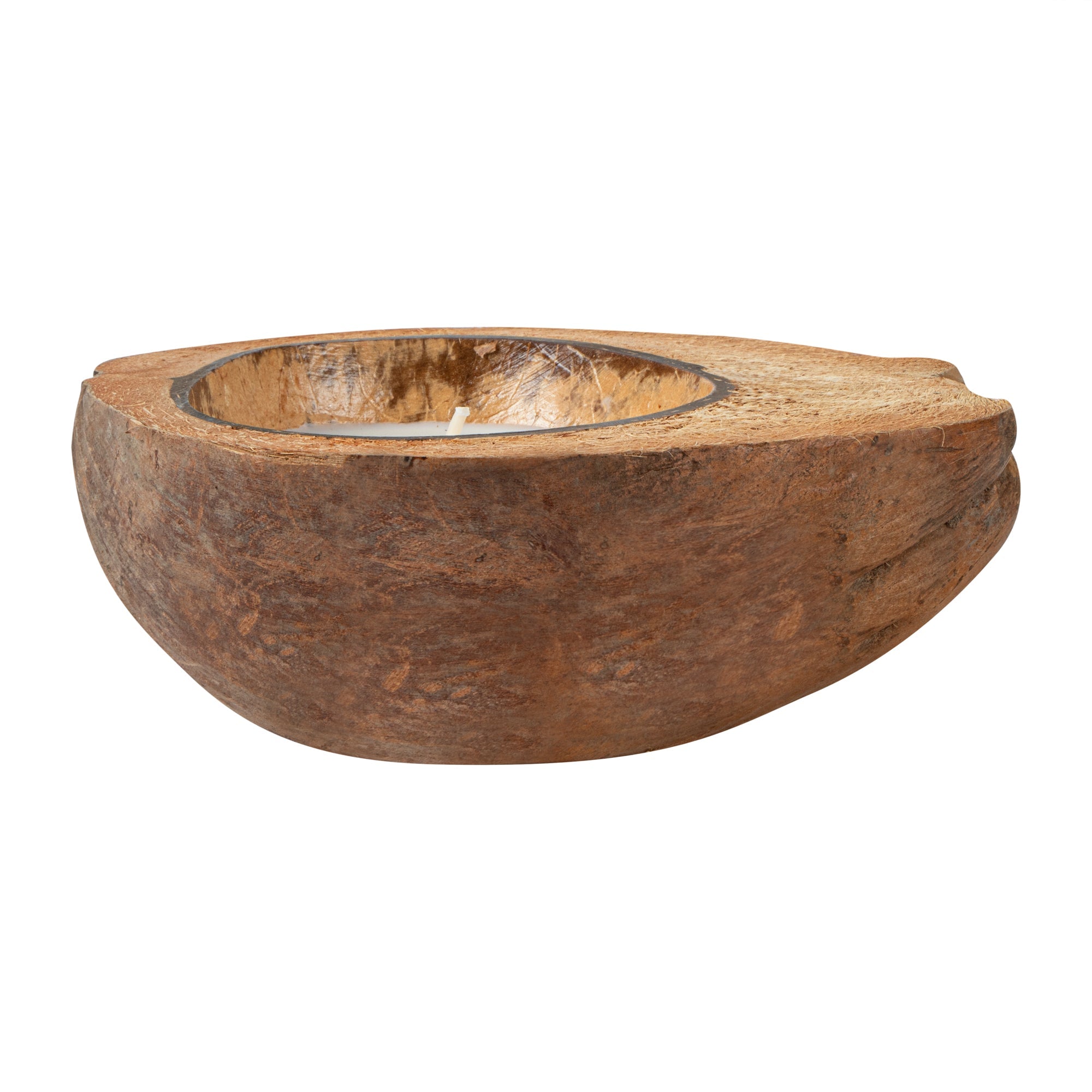 Coco Casa Handmade Coconut Shell Husk Candle - Mint Leaf and Eucalyptus - 6 1/2" x 6 1/2" x 2 1/2" - 1 count box