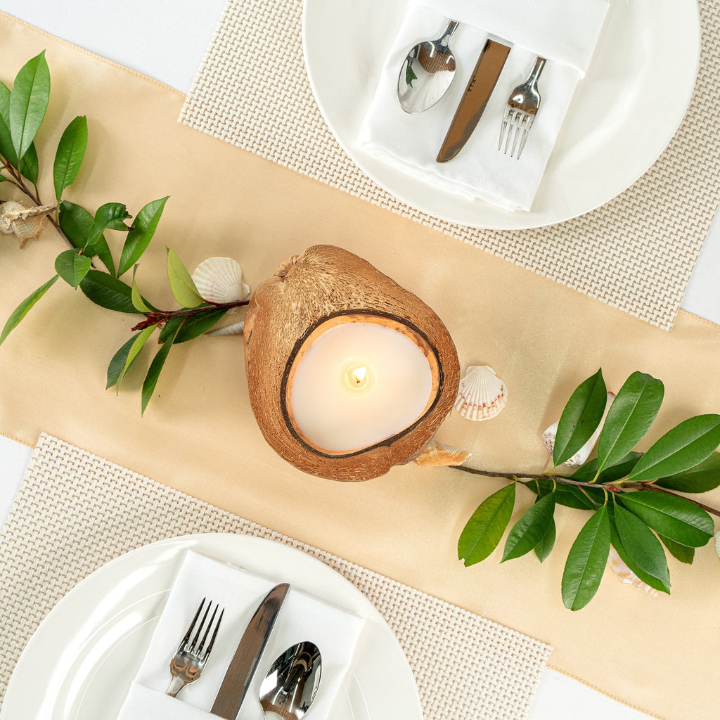 Coco Casa Handmade Coconut Shell Husk Candle - Mint Leaf and Eucalyptus - 6 1/2" x 6 1/2" x 2 1/2" - 1 count box
