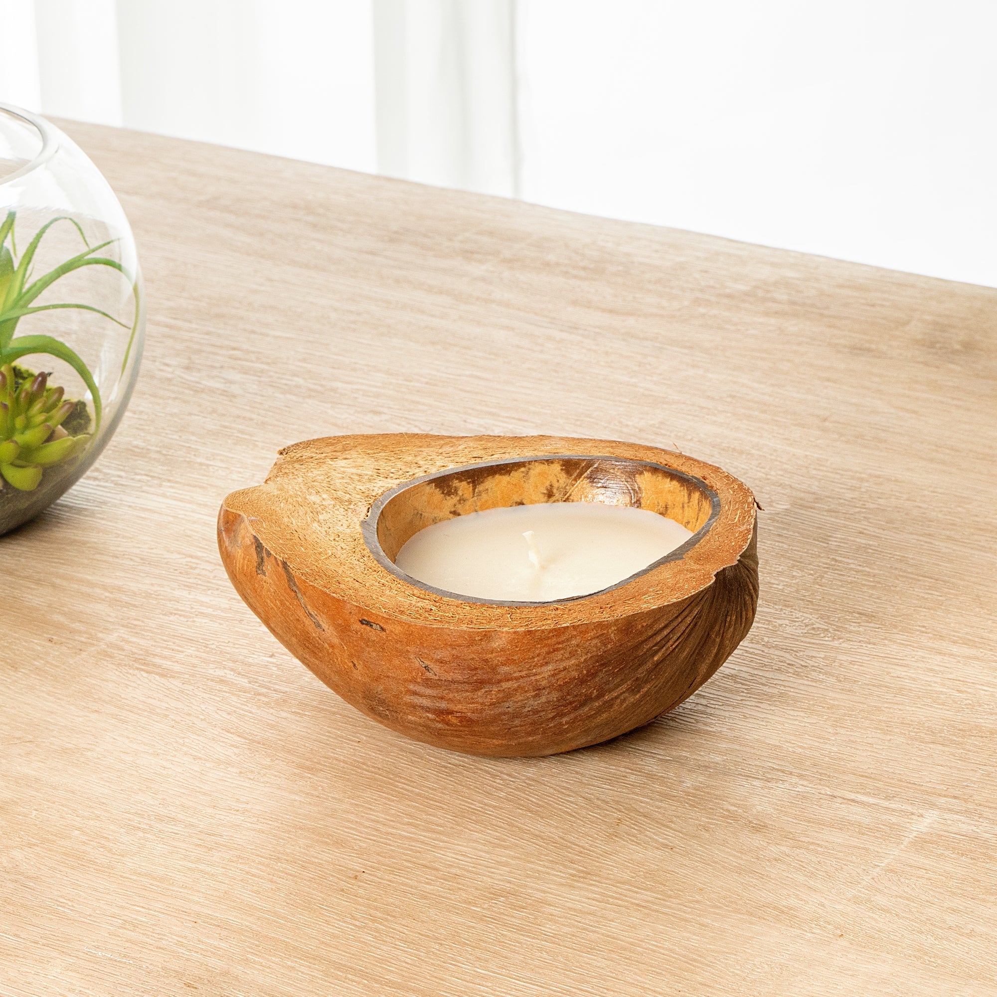 Coco Casa Handmade Coconut Shell Husk Candle - Vanilla - 6 1/2" x 6 1/2" x 2 1/2" - 10 count box