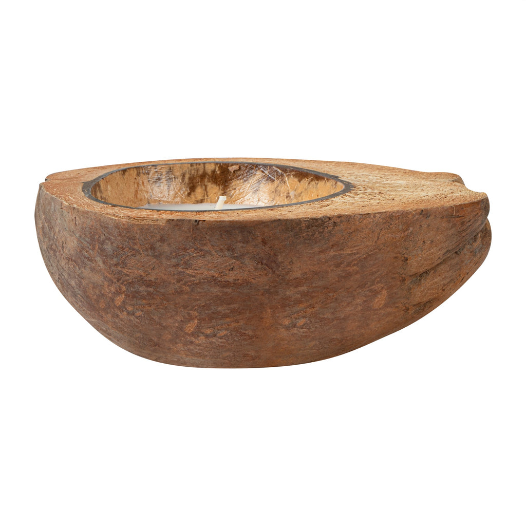 Coco Casa Handmade Coconut Shell Husk Candle - Pineapple Papaya - 6 1/2" x 6 1/2" x 2 1/2" - 1 count box