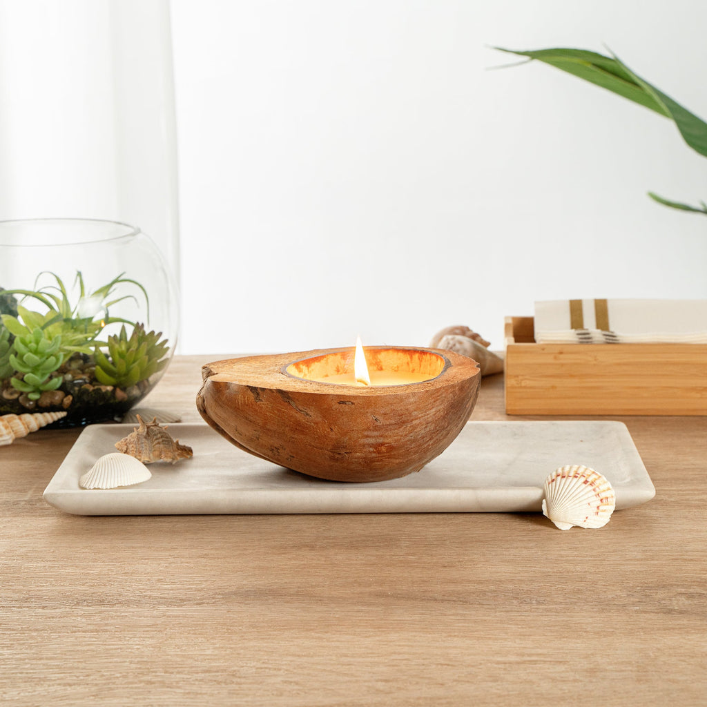 Coco Casa Handmade Coconut Shell Husk Candle - Spring Hydrangea - 6 1/2" x 6 1/2" x 2 1/2" - 1 count box