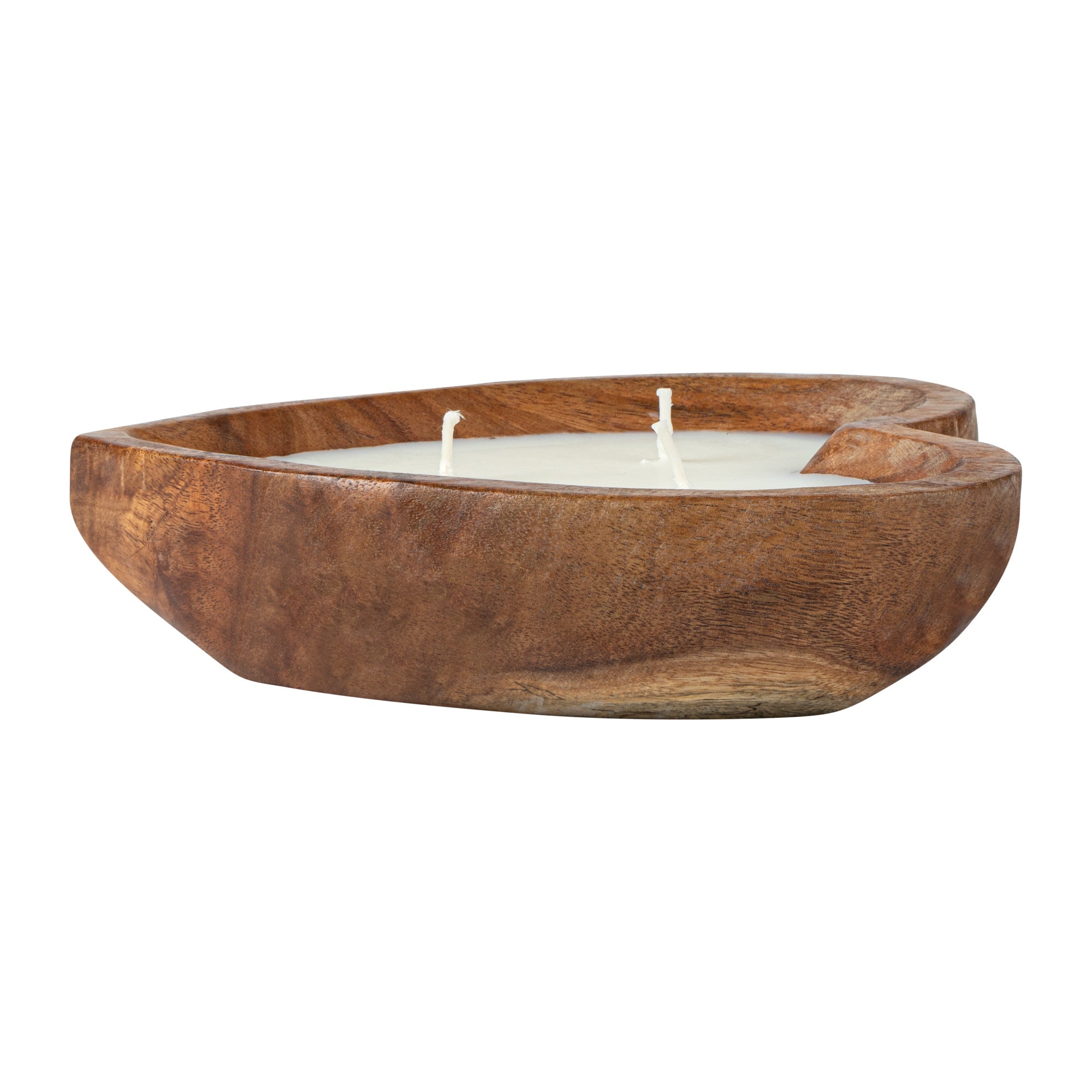 Coco Casa Handmade Wood Heart Dough Bowl Candle - Jasmine - 7" x 5 1/2" x 2" - 1 count box