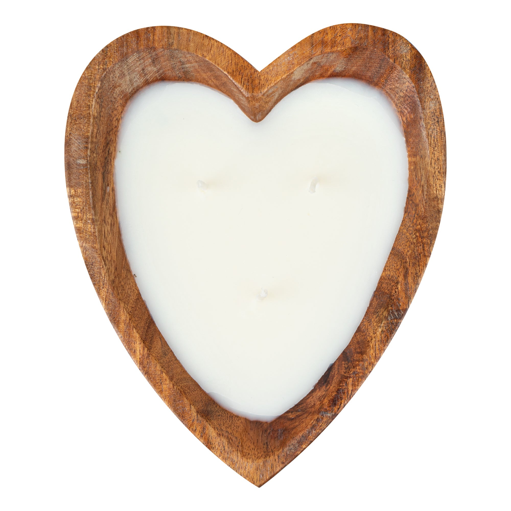 Coco Casa Handmade Wood Heart Dough Bowl Candle - Coconut Mango - 7" x 5 1/2" x 2" - 1 count box
