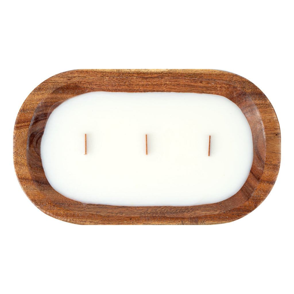 Coco Casa Handmade Wood Dough Bowl Candle - Coconut Mango - 9" x 5 1/2" x 2" - 1 count box