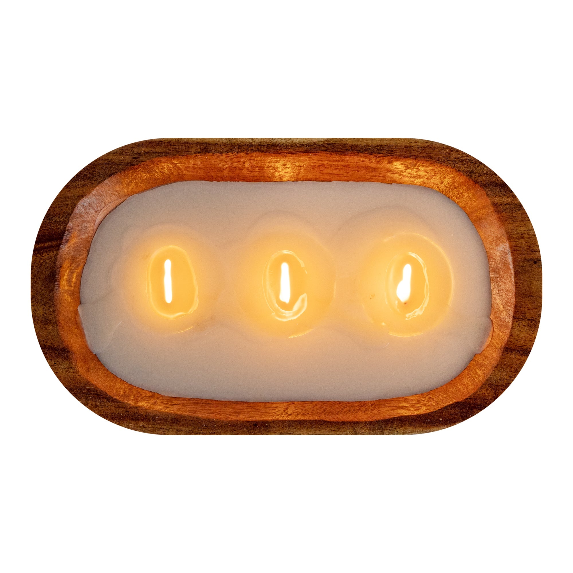 Coco Casa Handmade Wood Dough Bowl Candle - Sandalwood and Shea - 9" x 5 1/2" x 2" - 1 count box